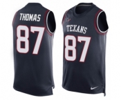 Men's Nike Houston Texans #87 Demaryius Thomas Limited Navy Blue Player Name & Number Tank Top NFL Jersey