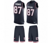 Men's Nike Houston Texans #87 Demaryius Thomas Limited Navy Blue Tank Top Suit NFL Jersey