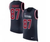 Men's Nike Houston Texans #87 Demaryius Thomas Navy Blue Rush Player Name & Number Tank Top NFL Jersey