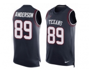 Men's Nike Houston Texans #89 Stephen Anderson Limited Navy Blue Player Name & Number Tank Top NFL Jersey