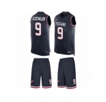 Men's Nike Houston Texans #9 Shane Lechler Limited Navy Blue Tank Top Suit NFL Jersey