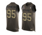 Men's Nike Houston Texans #95 Christian Covington Limited Green Salute to Service Tank Top NFL Jersey