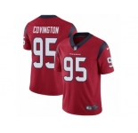 Men's Nike Houston Texans #95 Christian Covington Vapor Untouchable Limited Red Alternate NFL Jersey