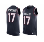 Nike Houston Texans #17 Brock Osweiler Navy Blue Team Color Men's Stitched NFL Limited Tank Top Jersey