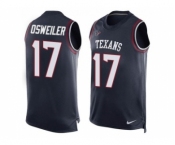 Nike Houston Texans #17 Brock Osweiler Navy Blue Team Color Men's Stitched NFL Limited Tank Top Jersey