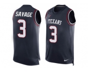 Nike Houston Texans #3 Tom Savage Navy Blue Team Color Men's Stitched NFL Limited Tank Top Jersey