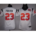 Nike women nfl jerseys Houston Texans #23 Arian Foster white [10th patch][nike]