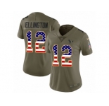 Women Nike Houston Texans #12 Bruce Ellington Limited Olive USA Flag 2017 Salute to Service NFL Jersey