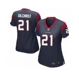 Women Nike Houston Texans #21 Marcus Gilchrist Game Navy Blue Team Color NFL Jersey