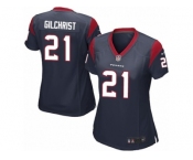 Women Nike Houston Texans #21 Marcus Gilchrist Game Navy Blue Team Color NFL Jersey