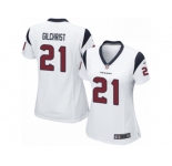 Women Nike Houston Texans #21 Marcus Gilchrist Game White NFL Jersey