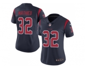 Women Nike Houston Texans #32 Tyrann Mathieu Navy Blue Stitched NFL Limited Rush Jersey