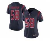 Women Nike Houston Texans #58 Lamarr Houston Limited Navy Blue Rush Vapor Untouchable NFL Jersey