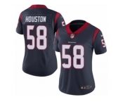 Women Nike Houston Texans #58 Lamarr Houston Navy Blue Team Color Vapor Untouchable Limited Player NFL Jersey