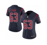 Women Nike Houston Texans #63 Kendall Lamm Limited Navy Blue Rush Vapor Untouchable NFL Jersey