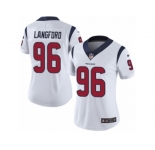 Women Nike Houston Texans #96 Kendall Langford White Vapor Untouchable Limited Player NFL Jersey