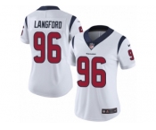 Women Nike Houston Texans #96 Kendall Langford White Vapor Untouchable Limited Player NFL Jersey