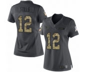 Women's Houston Texans #12 Kenny Stills Limited Black 2016 Salute to Service Football Jersey