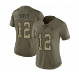 Women's Houston Texans #12 Kenny Stills Limited Olive Camo 2017 Salute to Service Football Jersey