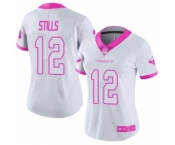 Women's Houston Texans #12 Kenny Stills Limited White Pink Rush Fashion Football Jersey