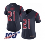 Women's Houston Texans #21 Bradley Roby Limited Navy Blue Rush Vapor Untouchable 100th Season Football Jersey