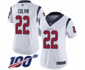 Women's Houston Texans #22 Aaron Colvin White Vapor Untouchable Limited Player 100th Season Football Jersey