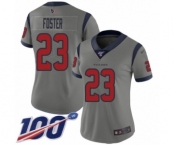 Women's Houston Texans #23 Arian Foster Limited Gray Inverted Legend 100th Season Football Jersey