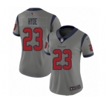 Women's Houston Texans #23 Carlos Hyde Limited Gray Inverted Legend Football Jersey