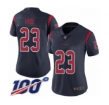 Women's Houston Texans #23 Carlos Hyde Limited Navy Blue Rush Vapor Untouchable 100th Season Football Jersey