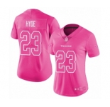 Women's Houston Texans #23 Carlos Hyde Limited Pink Rush Fashion Football Jersey