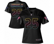 Women's Houston Texans #25 Duke Johnson Jr Game Black Fashion Football Jersey