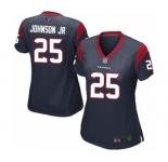 Women's Houston Texans #25 Duke Johnson Jr Game Navy Blue Team Color Football Jersey