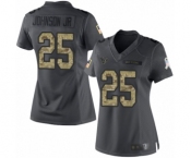 Women's Houston Texans #25 Duke Johnson Jr Limited Black 2016 Salute to Service Football Jersey