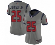 Women's Houston Texans #25 Duke Johnson Jr Limited Gray Inverted Legend Football Jersey