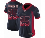 Women's Houston Texans #25 Duke Johnson Jr Limited Navy Blue Rush Drift Fashion Football Jersey