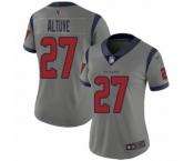 Women's Houston Texans #27 Jose Altuve Limited Gray Inverted Legend Football Jersey