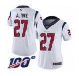 Women's Houston Texans #27 Jose Altuve White Vapor Untouchable Limited Player 100th Season Football Jersey
