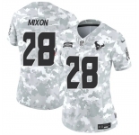 Women's Houston Texans #28 Joe Mixon 2024 F.U.S.E Arctic Camo Salute To Service Limited Stitched Football Jersey