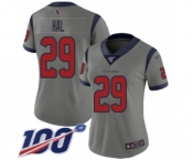 Women's Houston Texans #29 Andre Hal Limited Gray Inverted Legend 100th Season Football Jersey