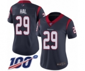 Women's Houston Texans #29 Andre Hal Navy Blue Team Color Vapor Untouchable Limited Player 100th Season Football Jersey