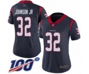 Women's Houston Texans #32 Lonnie Johnson Navy Blue Team Color Vapor Untouchable Limited Player 100th Season Football Jersey