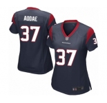 Women's Houston Texans #37 Jahleel Addae Game Navy Blue Team Color Football Jersey