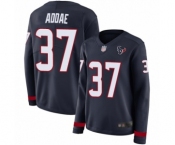 Women's Houston Texans #37 Jahleel Addae Limited Navy Blue Therma Long Sleeve Football Jersey