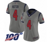 Women's Houston Texans #4 Deshaun Watson Limited Gray Inverted Legend 100th Season Football Jersey