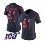 Women's Houston Texans #41 Zach Cunningham Limited Navy Blue Rush Vapor Untouchable 100th Season Football Jersey