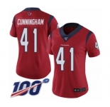Women's Houston Texans #41 Zach Cunningham Red Alternate Vapor Untouchable Limited Player 100th Season Football Jersey