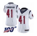 Women's Houston Texans #41 Zach Cunningham White Vapor Untouchable Limited Player 100th Season Football Jersey