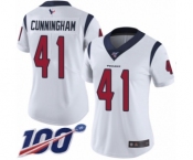Women's Houston Texans #41 Zach Cunningham White Vapor Untouchable Limited Player 100th Season Football Jersey