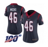 Women's Houston Texans #46 Jon Weeks Navy Blue Team Color Vapor Untouchable Limited Player 100th Season Football Jersey