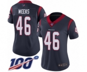 Women's Houston Texans #46 Jon Weeks Navy Blue Team Color Vapor Untouchable Limited Player 100th Season Football Jersey
